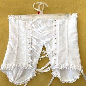 Satin and Lace corset Like NEW and never worn with matching G string